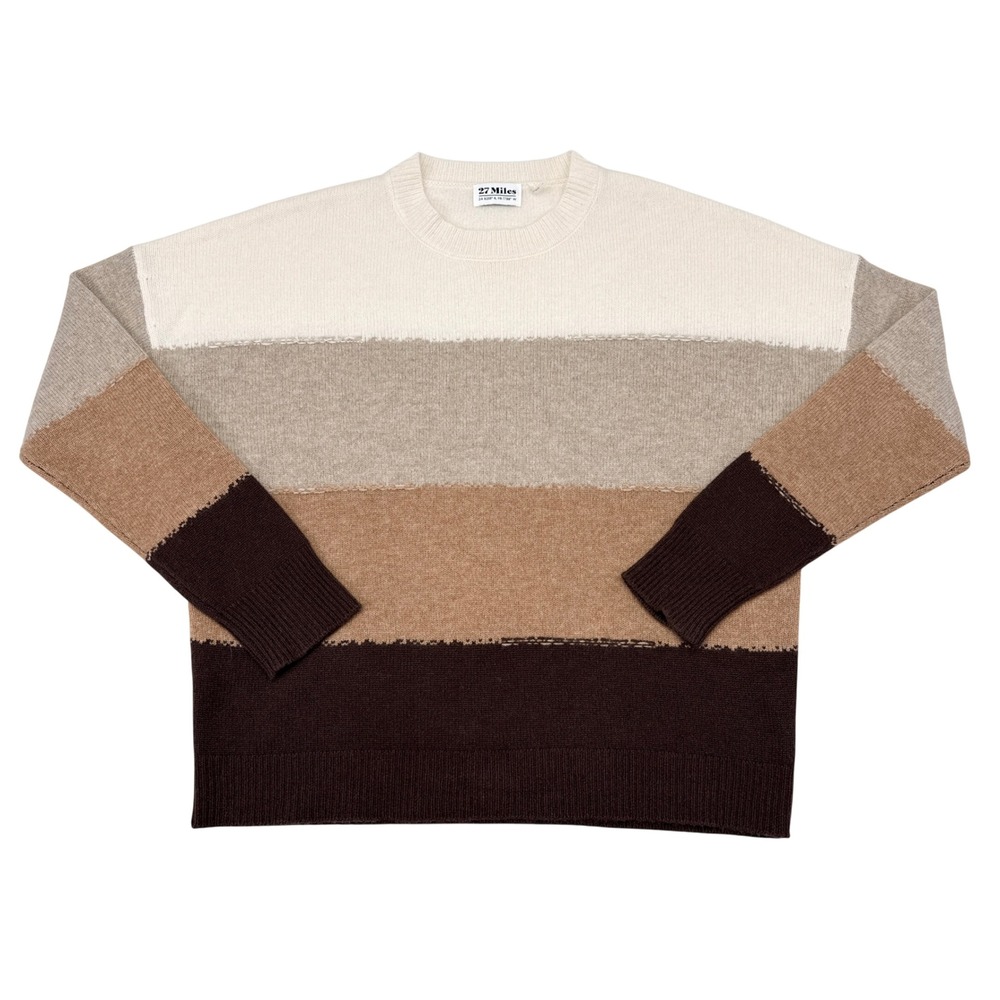 27 Miles Cashmere Sweater Size Large Camel Tan Brown Pullover Basics Minimalist